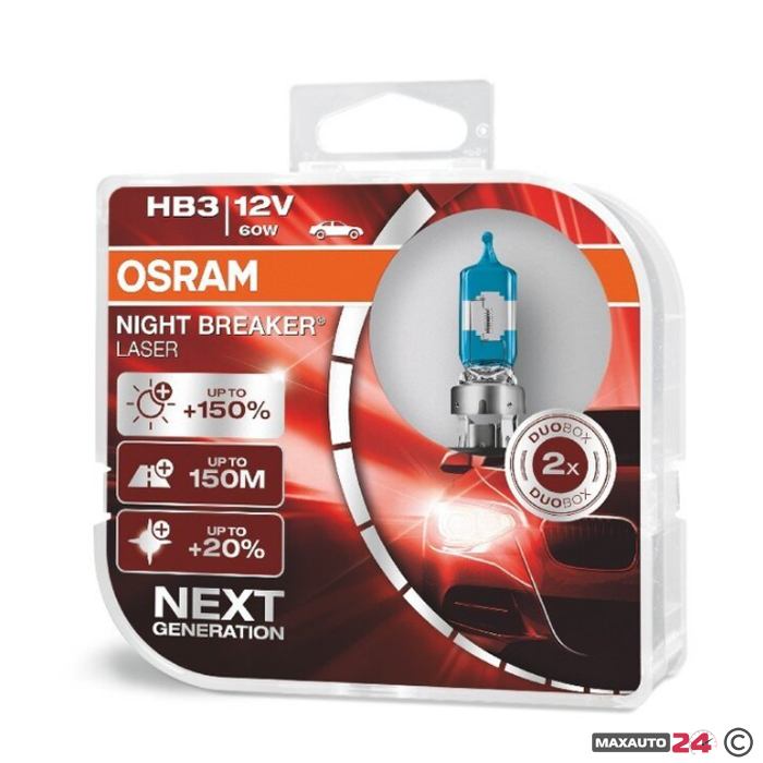 Халогенни крушки Osram Night Breaker Laser HB3 / 9005 2бр/к-т Халогенни крушки Osram Night Breaker Laser HB3 / 9005 2бр/к-т - Image 1