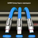 Кабел за зареждане 3 в 1 - PG69 (син) - Image 2